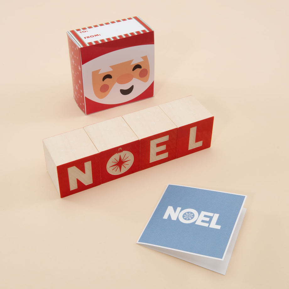NOEL Santa Blocks - Christmas Puzzle Gift Set | Uncle Goose