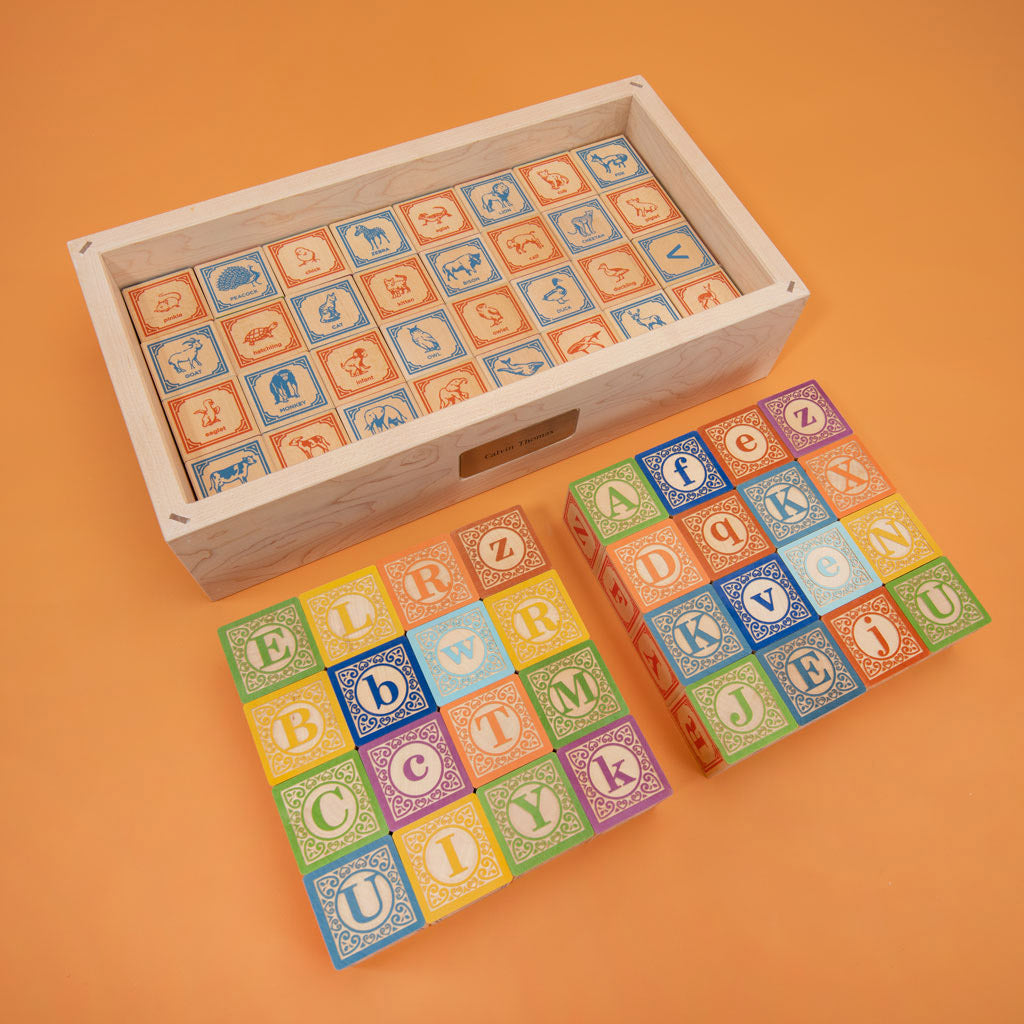 Uncle Goose Legacy ABC Blocks with Maple Box