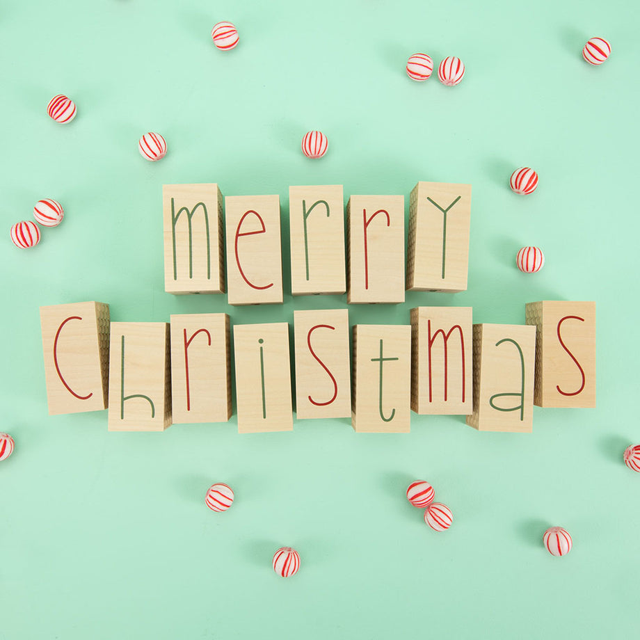 Uncle Goose Merry Christmas Letter Blocks